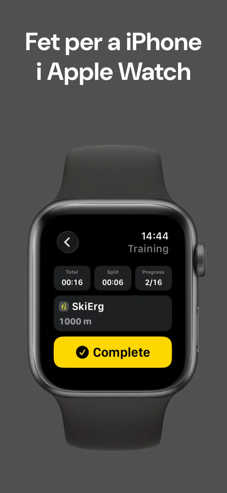 Fet per a iPhone i Apple Watch — Hyrox Entrenament: Suor a l'iPhone i l'Apple Watch amb sincronització automàtica