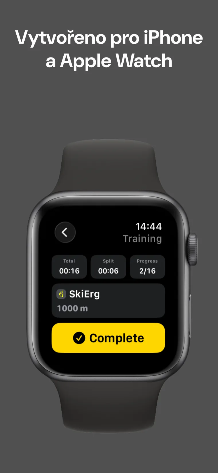 Vytvořeno pro iPhone a Apple Watch — Hyrox Trénink: Pot na iPhonu a Apple Watch s automatickou synchronizací