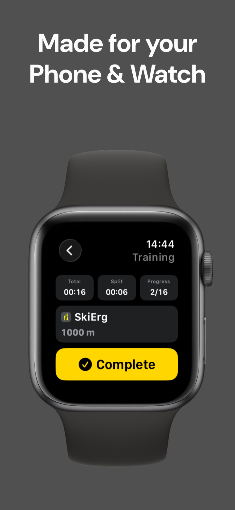 Made for your phone & watch — Hyrox Workout & Timer on iPhone and Apple Watch with automatic sync